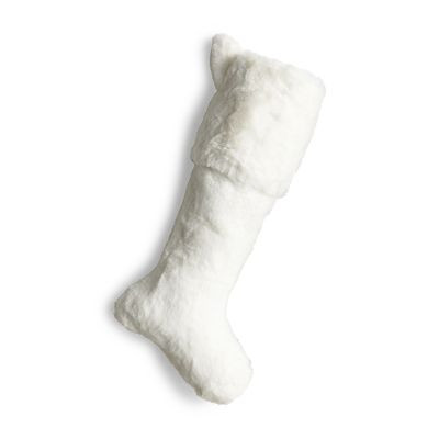 White Faux Fur Stocking | Frontgate