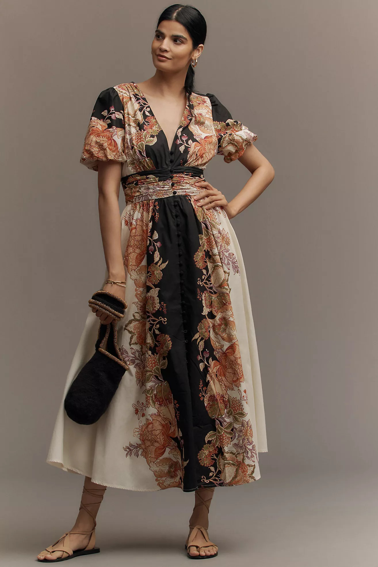 The @heynasreen Katerina Button-Front Dress | Anthropologie (US)