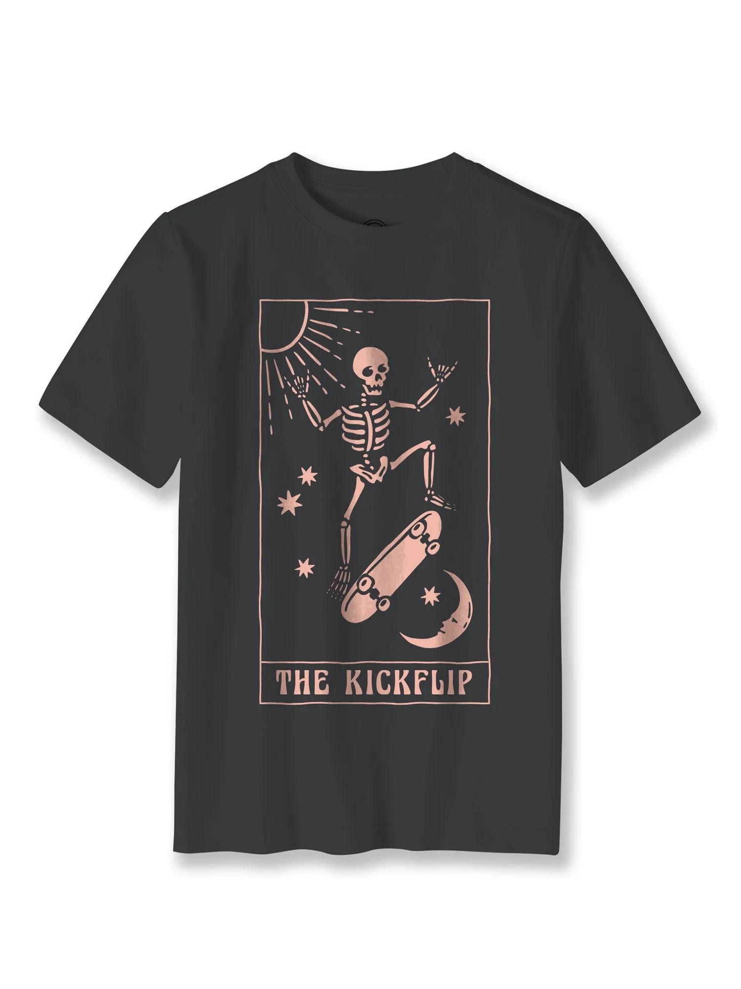 Wonder Nation Boys Skeleton Kick Flip, Crew Neck, Short Sleeve, Graphic T-Shirt, Sizes 4-18 | Walmart (US)