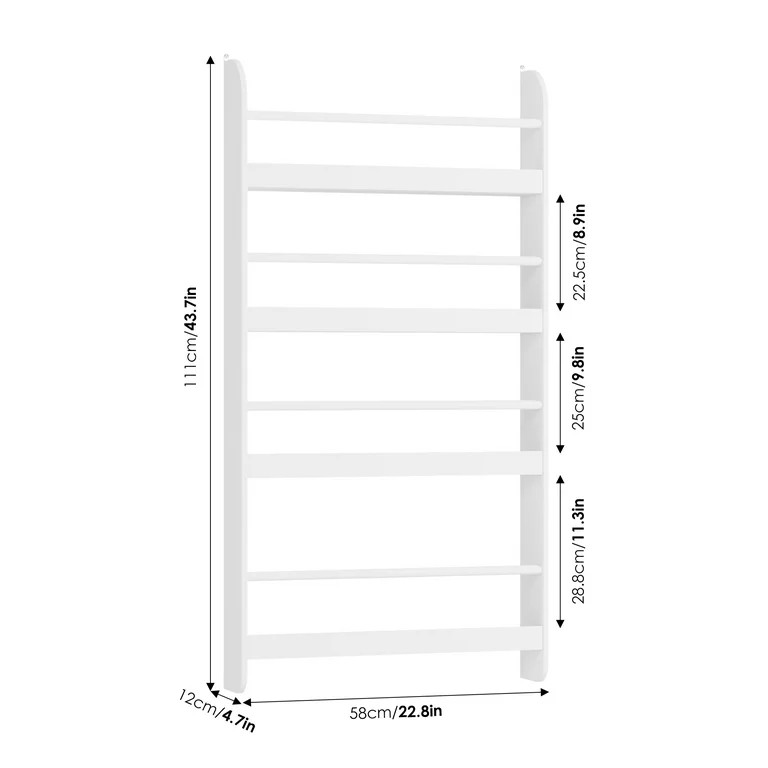 Homfa 4-Tier Wall Bookshelf, 44.5"H Wall-Mounted Kids Bookshelf, Book Storage Rack for Kids Room,... | Walmart (US)