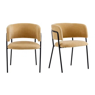 Modern Upholstered Arm Dining Chair Set of 2 | Wayfair North America