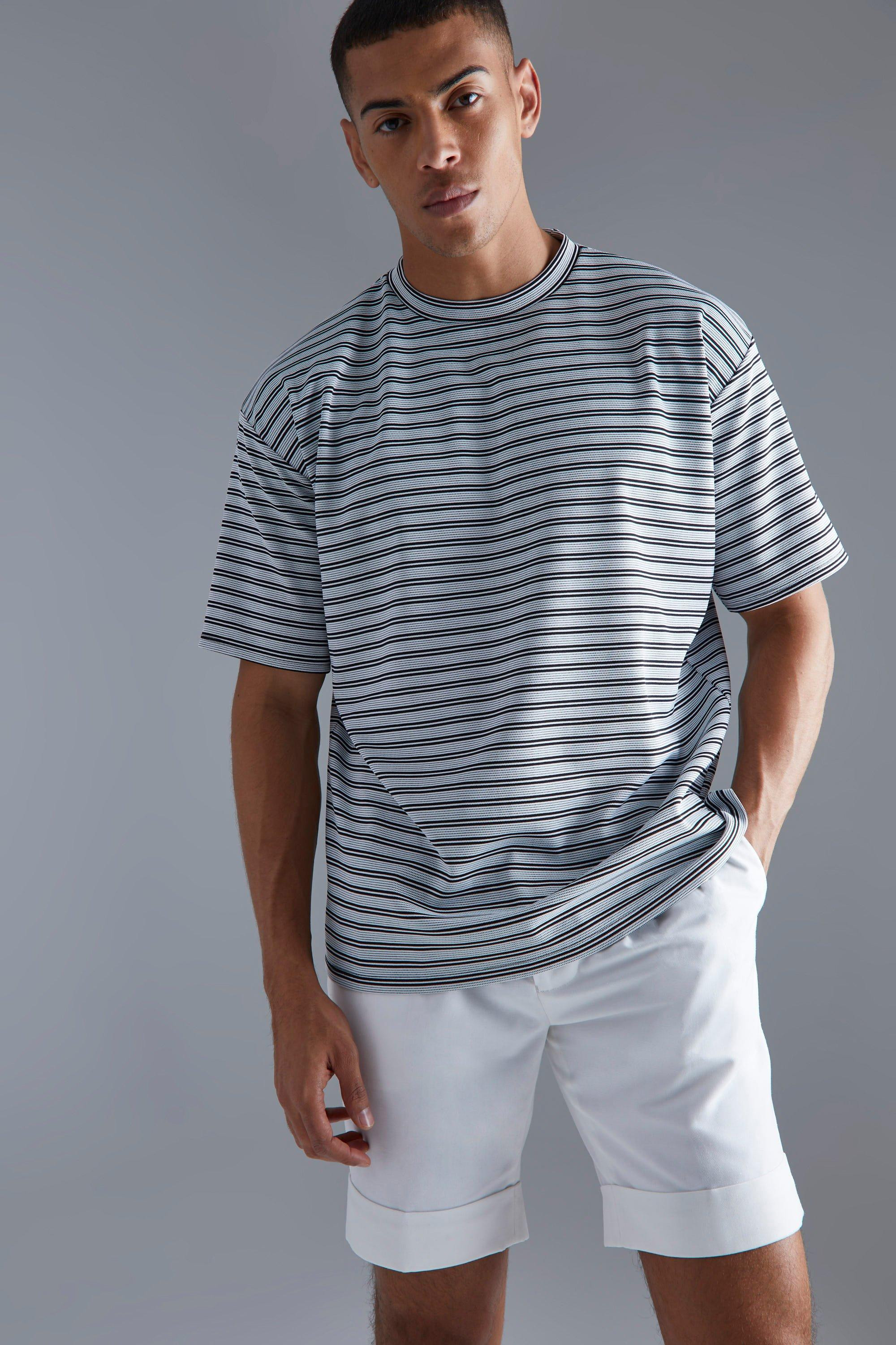 Oversized Stripe T-shirt | boohooMAN (US & CA)