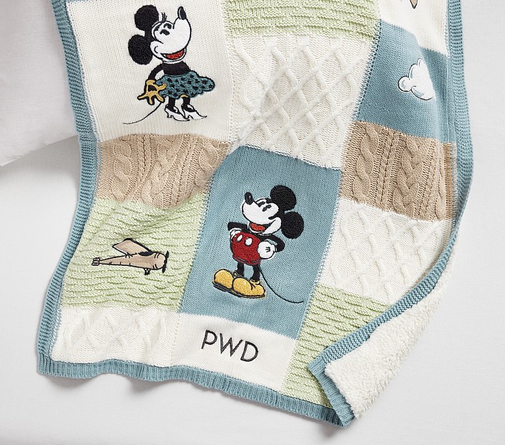 Disney Home x Sanderson Mickey Mouse Heirlooom Baby Blanket | Pottery Barn Kids