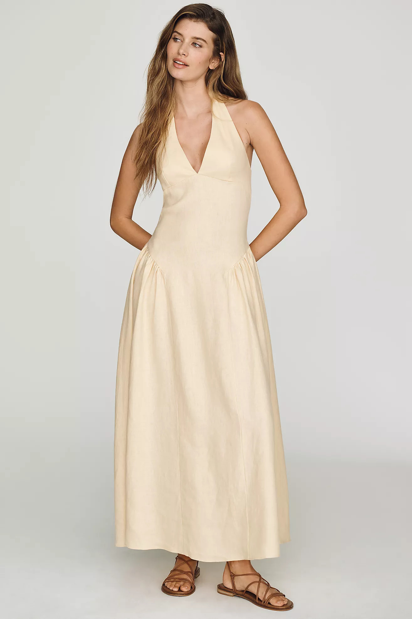 Faithfull La Cala Linen Maxi Dress | Anthropologie (US)