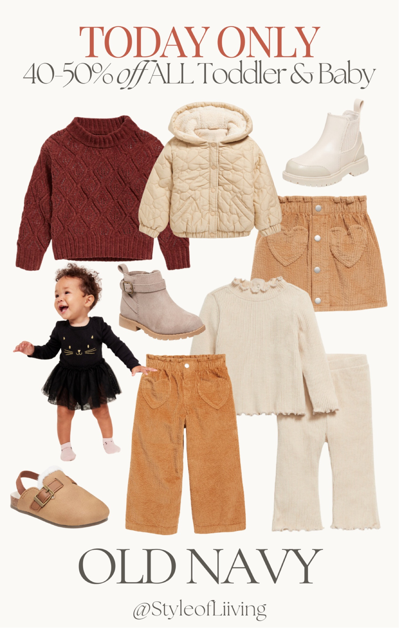 Old Navy fall fashion kids and babies. 40-50% off all toddler and baby items today only! Jackets, skirts, pants, dresses, shoes, sweaters, cardigans, turtlenecks, boots. #ltksalealert #ltkseasonal #oldnavy #ltkstyletip

#LTKKids #LTKBaby #LTKFamily