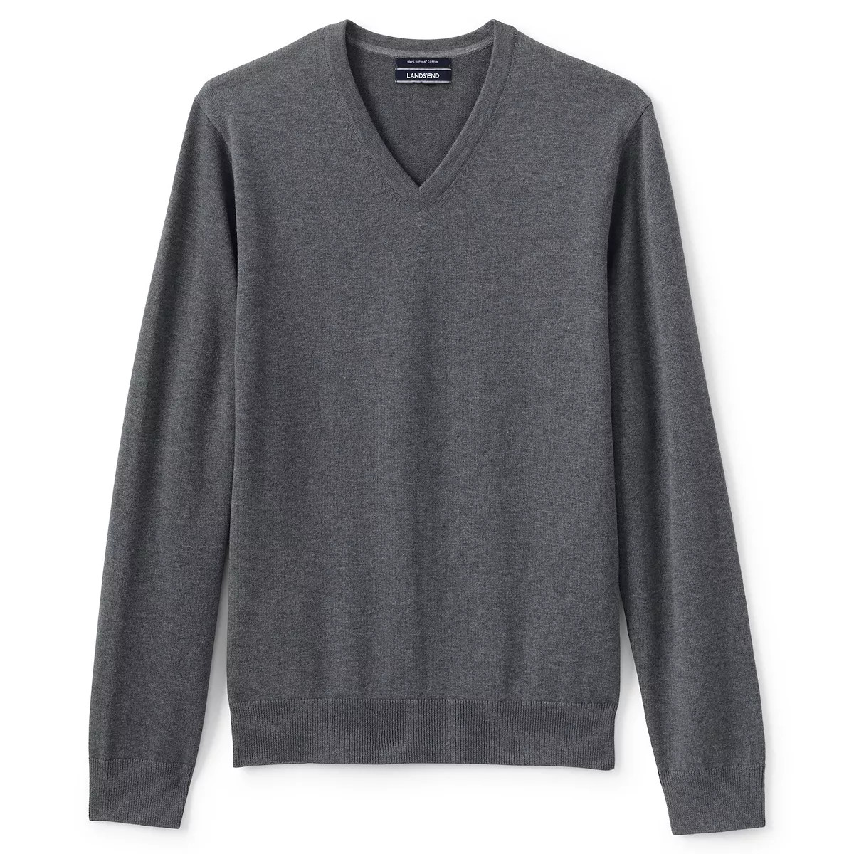Men's Lands' End Classic-Fit Fine-Gauge Supima Cotton V-neck Sweater | Kohl's