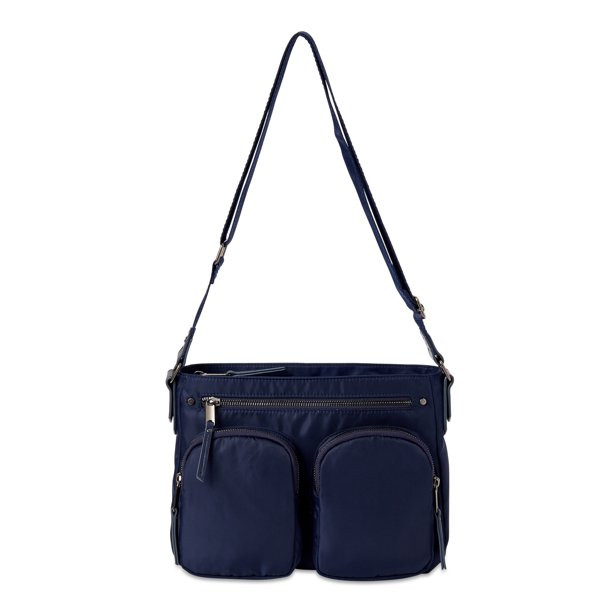 Time & Tru Mattie Nylon Women's Crossbody Bag, Navy | Walmart (US)
