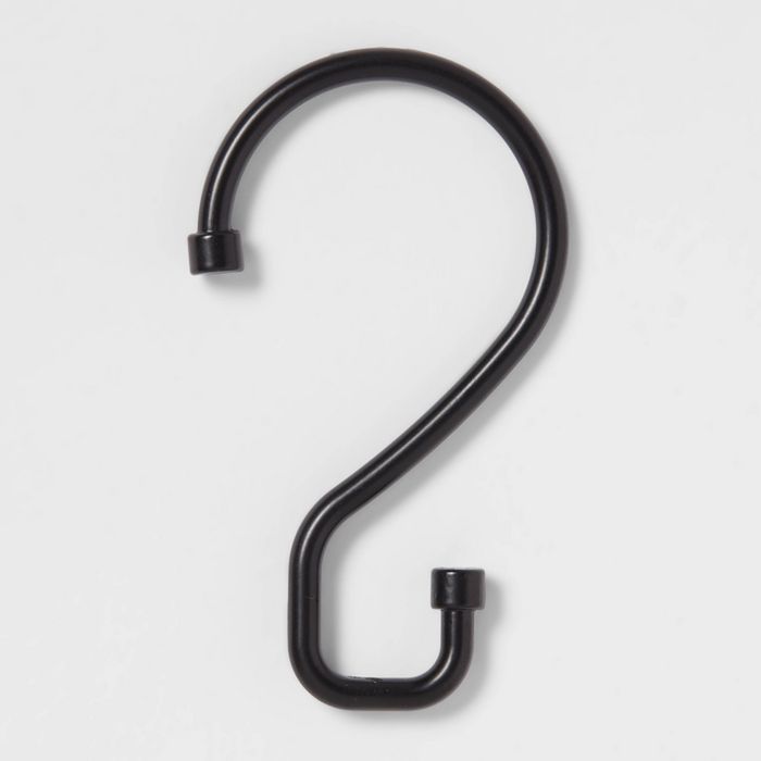 S Hook Without Roller Ball Shower Curtain Rings Matte Black - Made By Design™ | Target