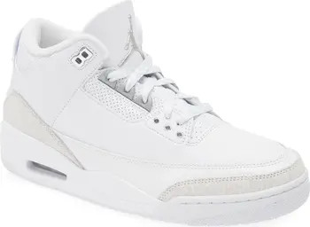 Air Jordan 3 Retro Sneaker in Black/Green Glow/Wolf Grey at Nordstrom, Size 10.5 | Nordstrom