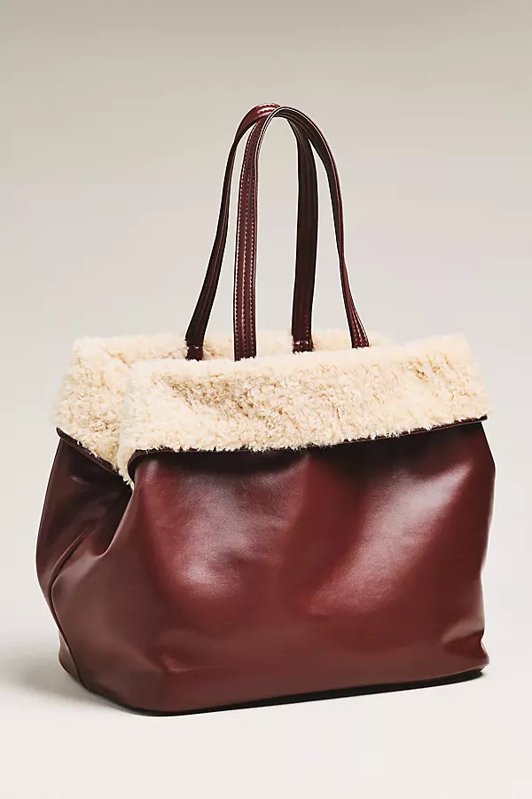 Reversible Sherpa Fleece Tote | Anthropologie (US)