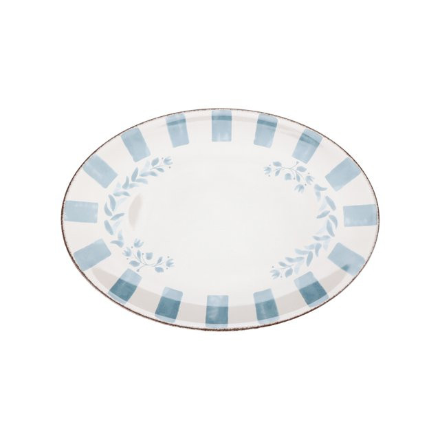 Better Homes & Gardens 18-inch Oval Bamboo Melamine Serving Tray, Blue - Walmart.com | Walmart (US)