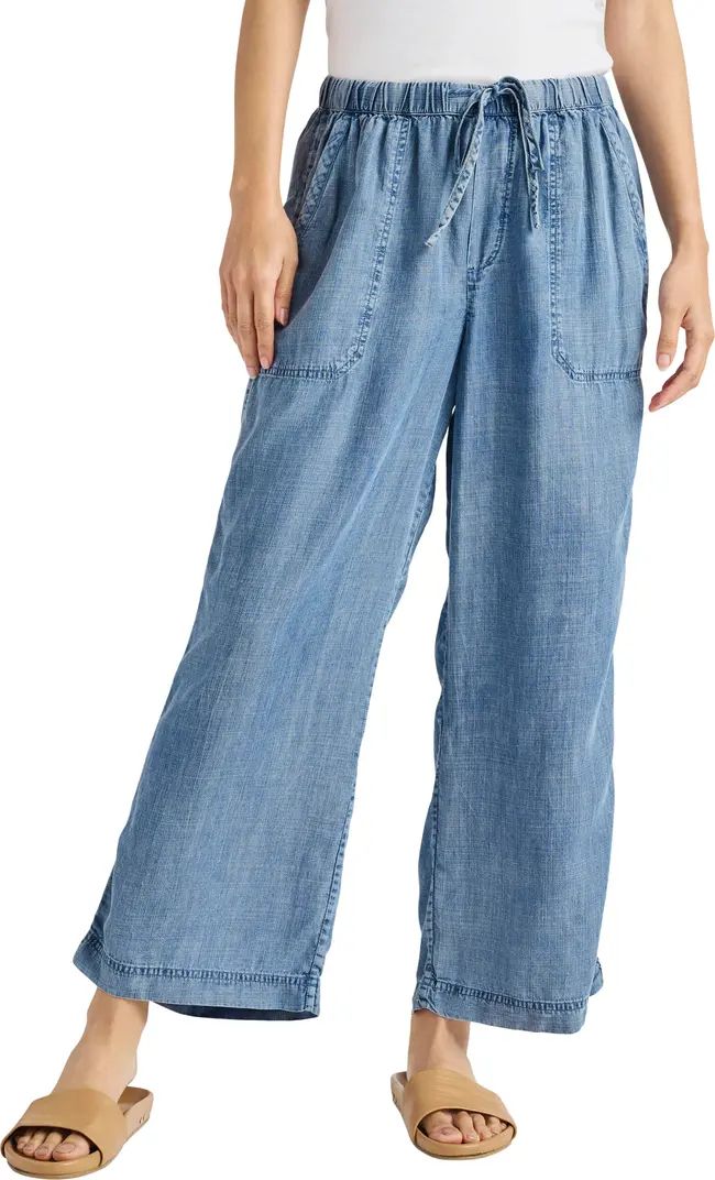 Angie Tie Waist Chambray Pants | Nordstrom