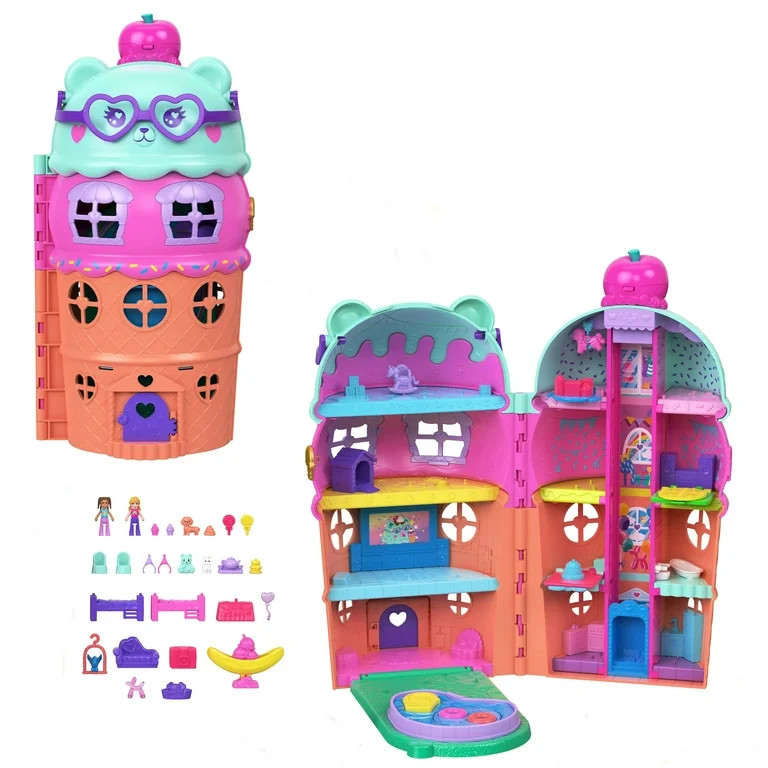 Polly Pocket Dolls and Playset, Gelato House with Elevator, Ice Cream Theme with 25+ Accessories ... | Walmart (US)