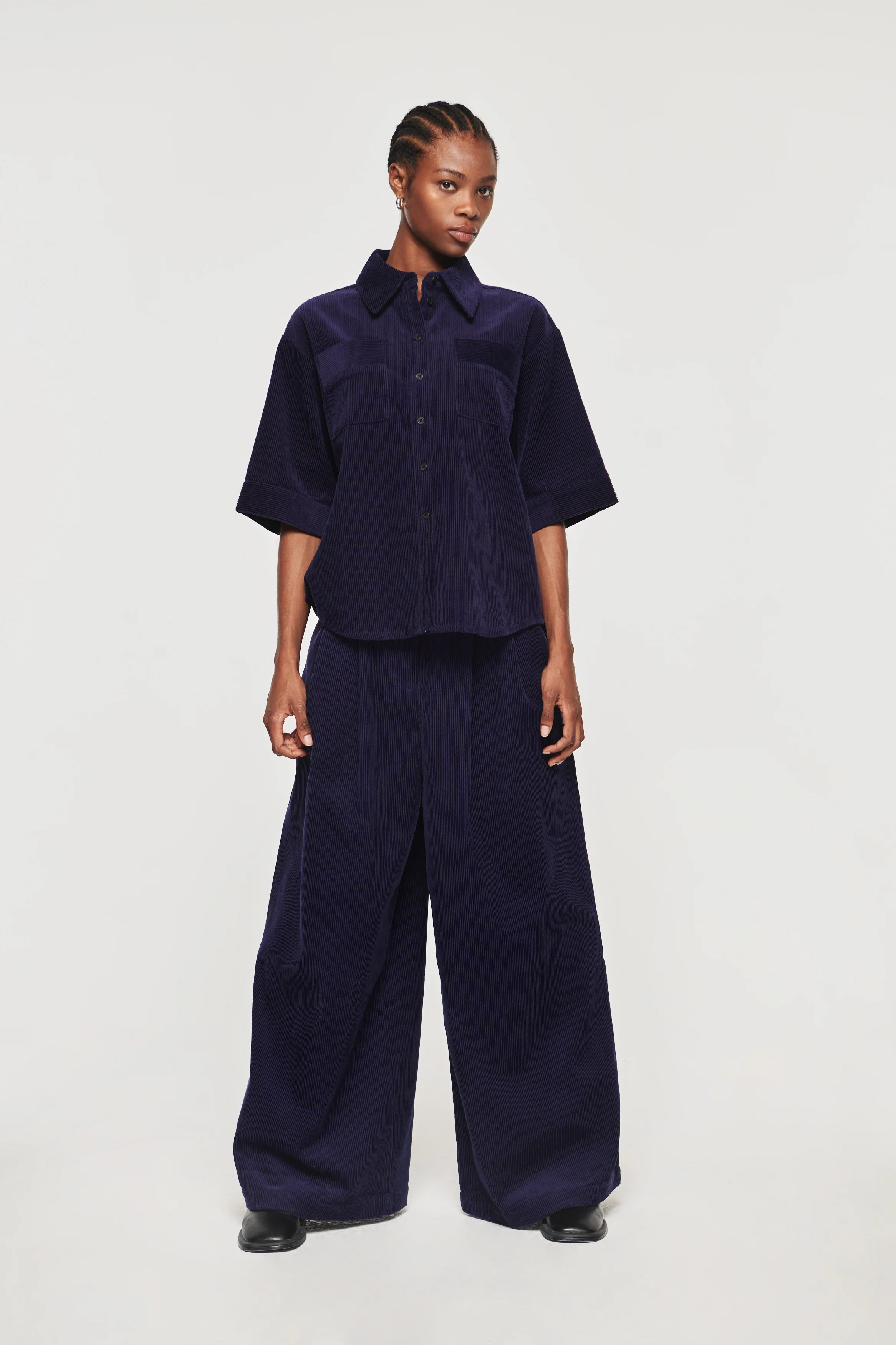 Liana | Cord Shirt in Navy | ALIGNE | Aligne UK