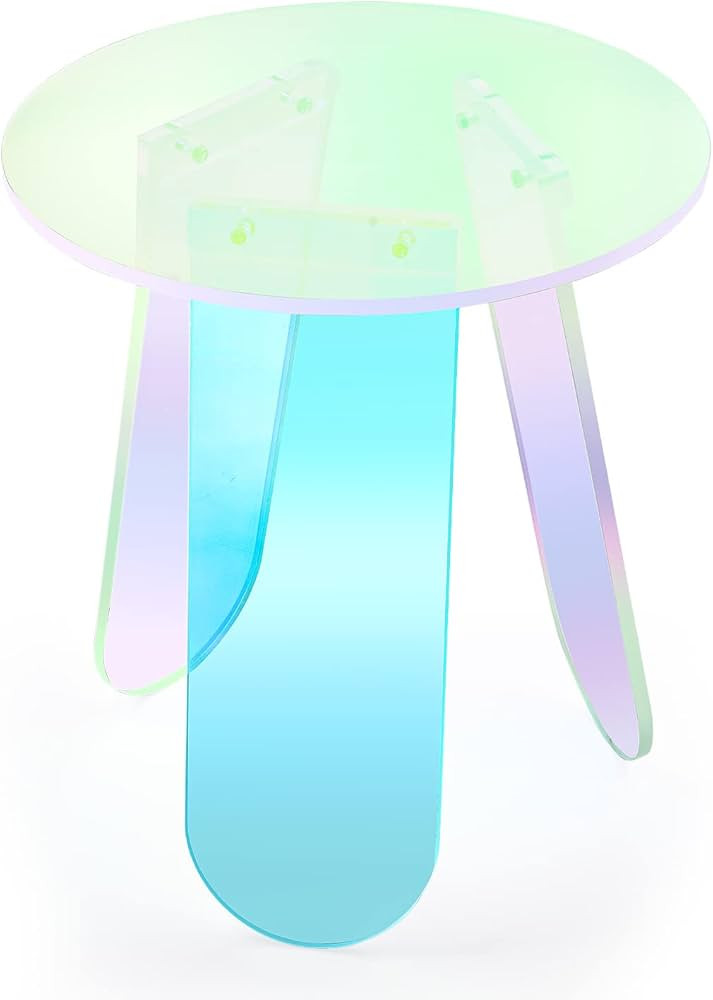 KSacry Acrylic Coffee Tables Modern Accent Night Stand Iridescent Table Coffee Table Side Table R... | Amazon (US)