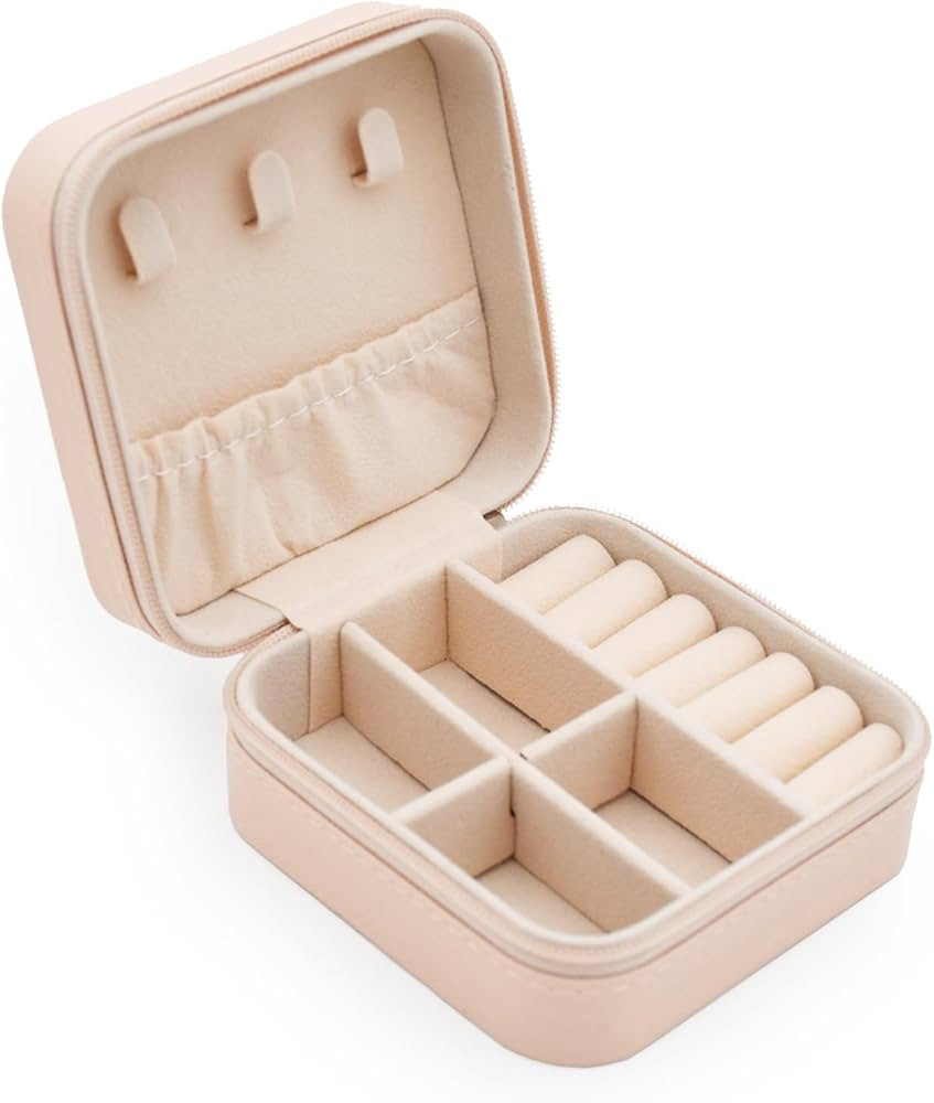MODENGKONGJIAN Mini Jewelry Travel Case, PU Leather Organizer Box, Small Portable Jewellery Stora... | Amazon (US)