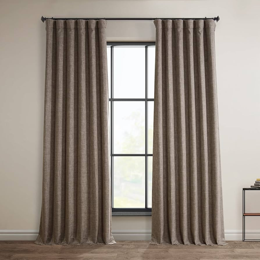 HPD Half Price Drapes Faux Linen Textured Room Darkening Curtains for Bedroom 96 Inches Long (1 P... | Amazon (US)