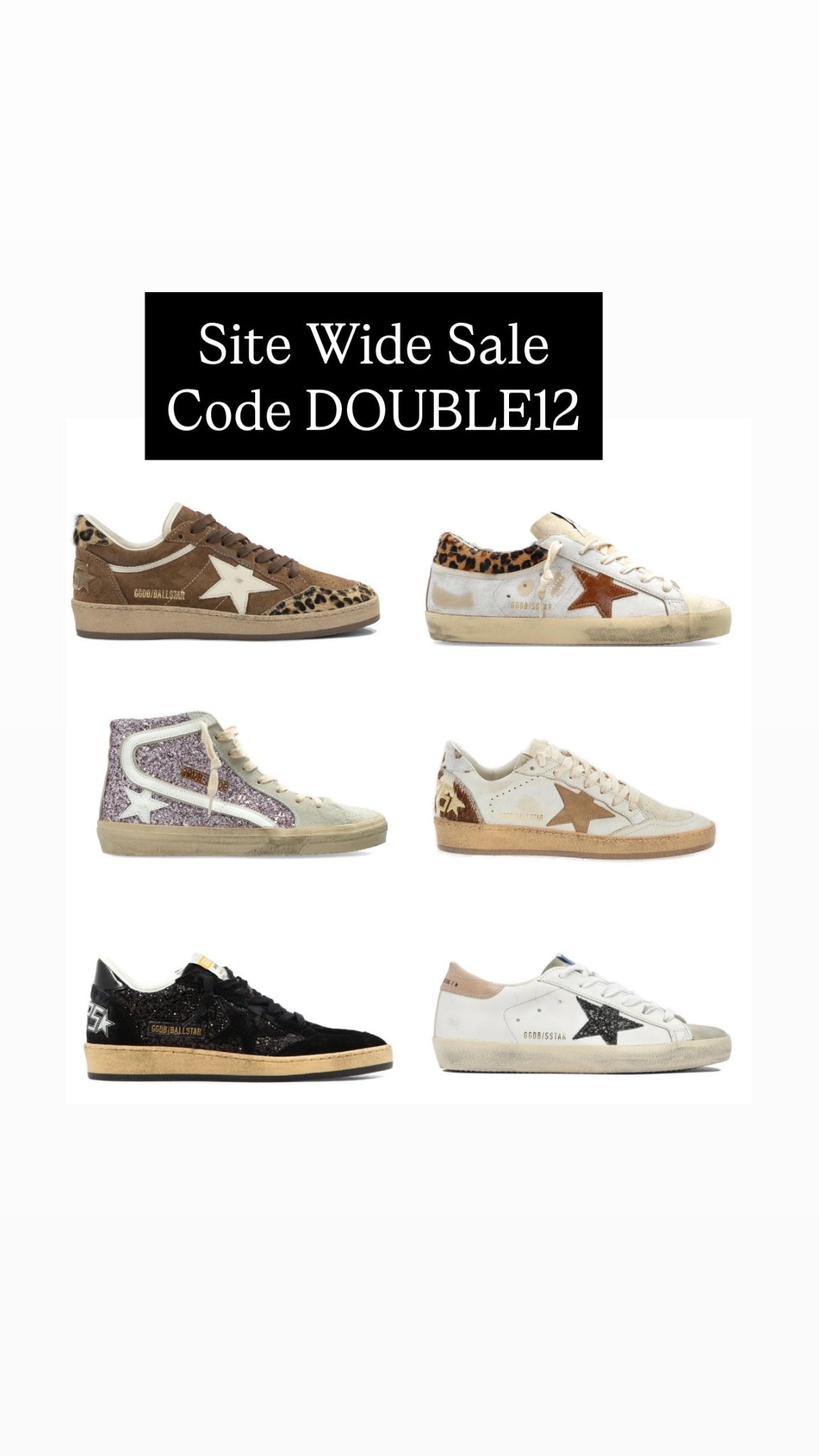 Golden Goose!!Sitewide sale today!!  Code DOUBLE12. Many designers. Also have kids and mens! 

#LTKSaleAlert #LTKGiftGuide