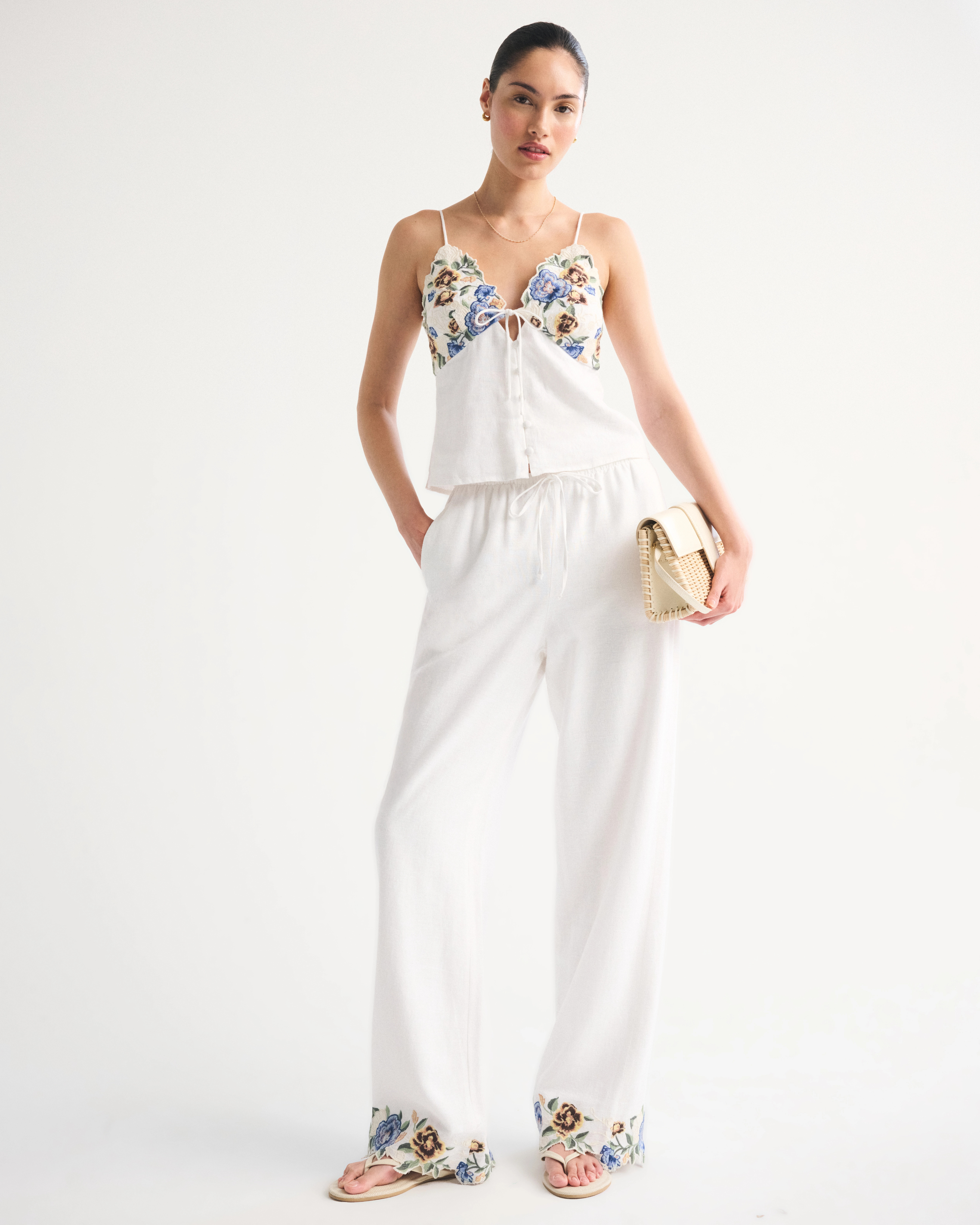 Linen-Blend Pull-On Pant | Abercrombie & Fitch (US)