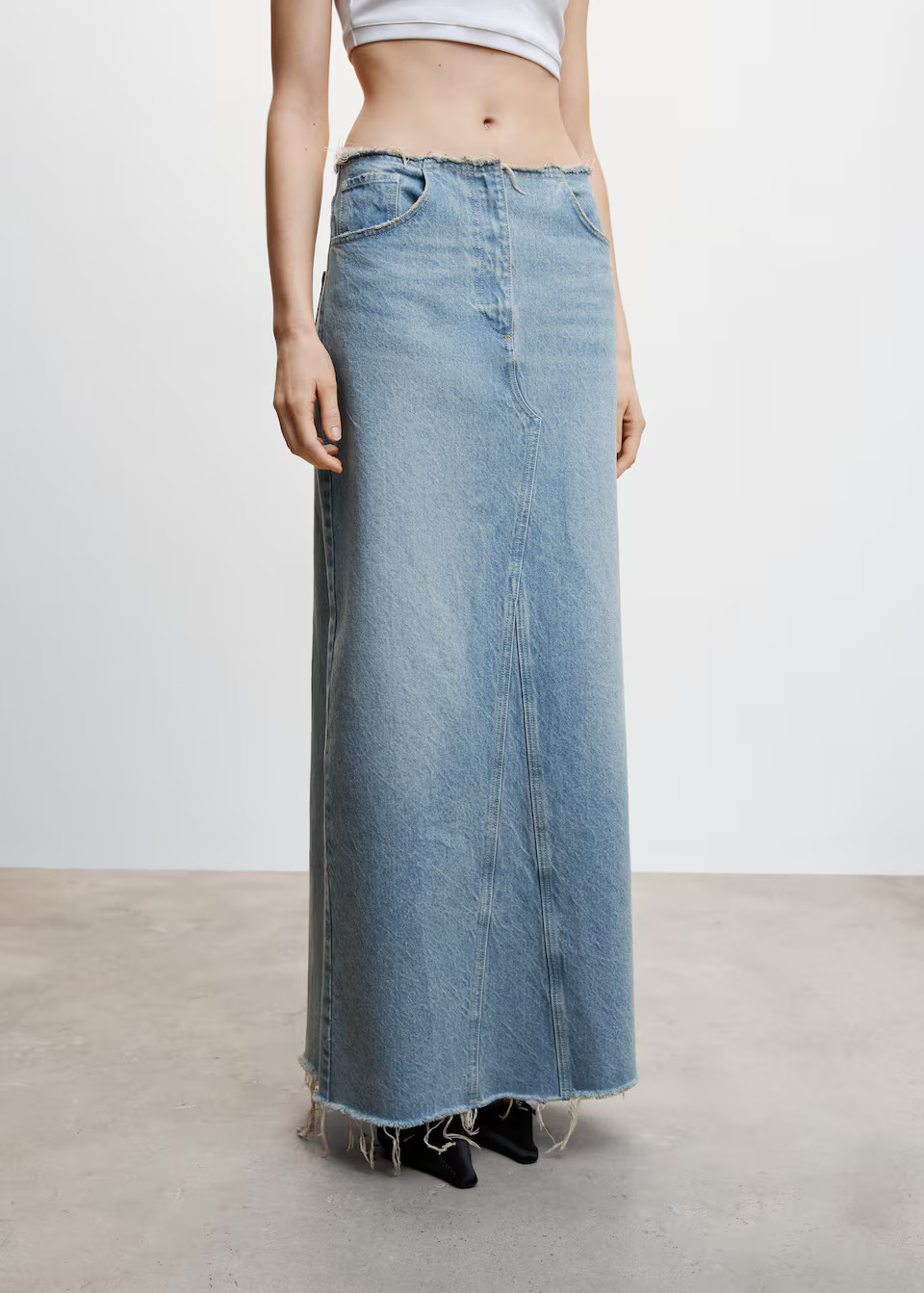 Denim long skirt | MANGO (US)
