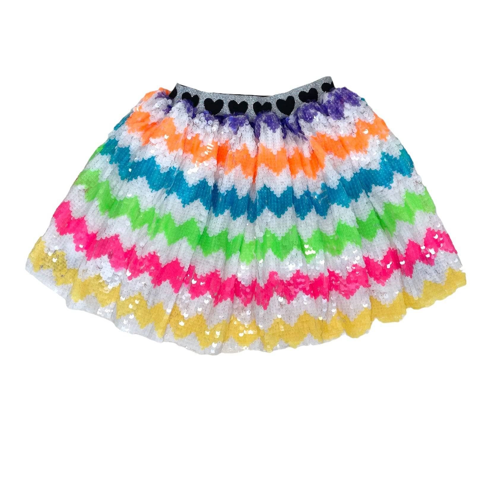 Zig Zag Rainbow Sequin Skirt | Lola + The Boys
