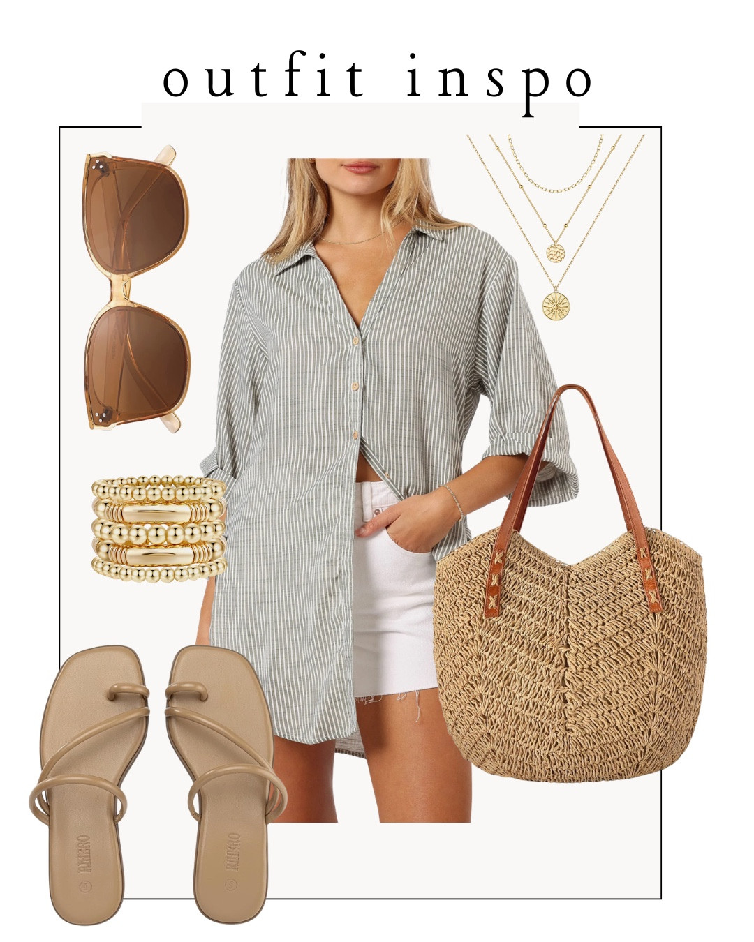 Lightweight striped button down shirt with white denim shorts, straw tote bag, gold jewelry, and sandals 








outfit inspo, outfit ideas, casual outfits amazon, amazon outfits every day, early spring outfits, spring break outfit, beach vacation outfit, travel outfit, resort wear 

#LTKootd #LTKPetite #LTKSaleAlert