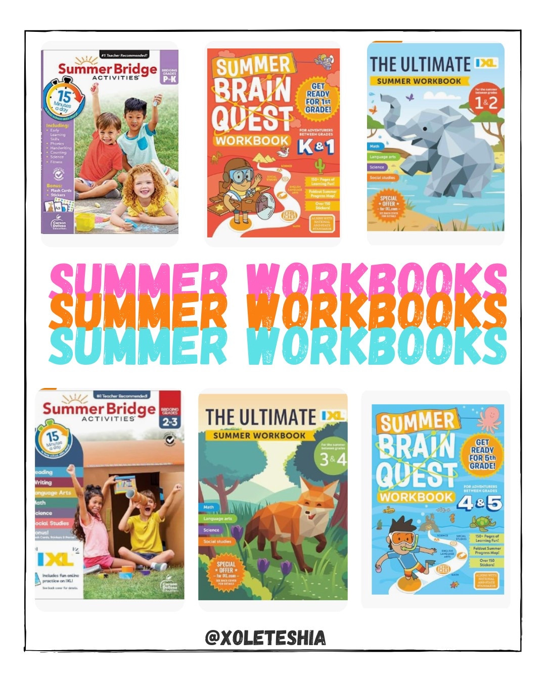 Summer workbooks for elementary school kids. 

As a former teacher, these are the books I recommend and use with my own kids!

#LTKKids #LTKU #LTKFamily