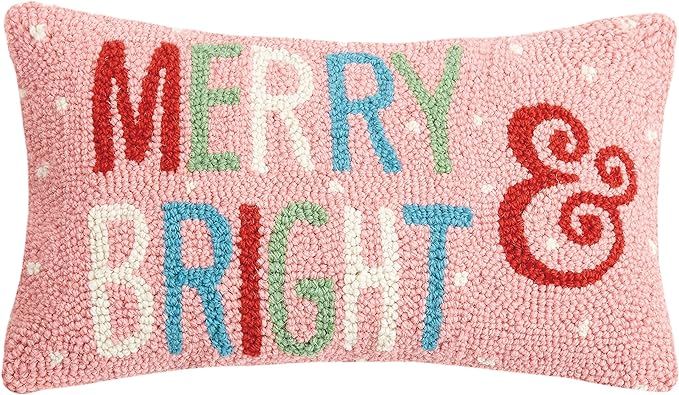 Peking Handicraft 31JES1669C16OB Merry and Bright Holiday Hook Pillow, 16-inch Long | Amazon (US)