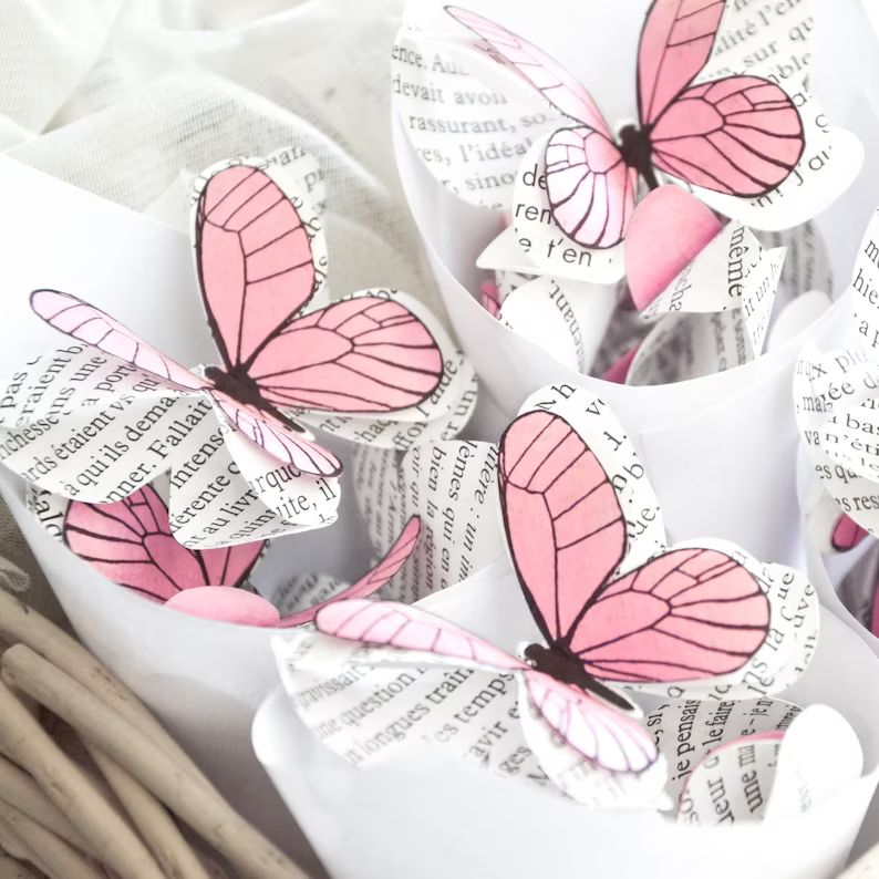 Paper Butterflies for Enchanted Forest Birthday Party, Baby Shower Centerpieces for Table, Fairy ... | Etsy (US)