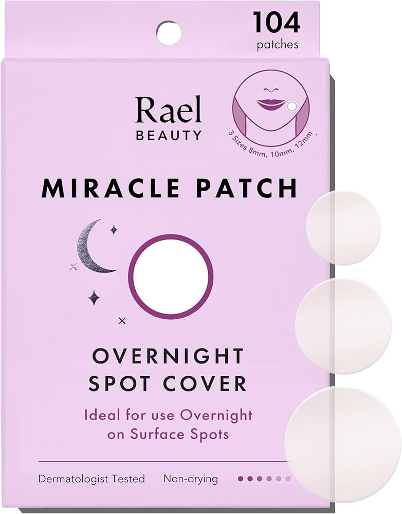 Rael Pimple Patches, Miracle Overnight Spot Cover - Hydrocolloid Acne Patch for Face, Zit & Blemi... | Amazon (US)