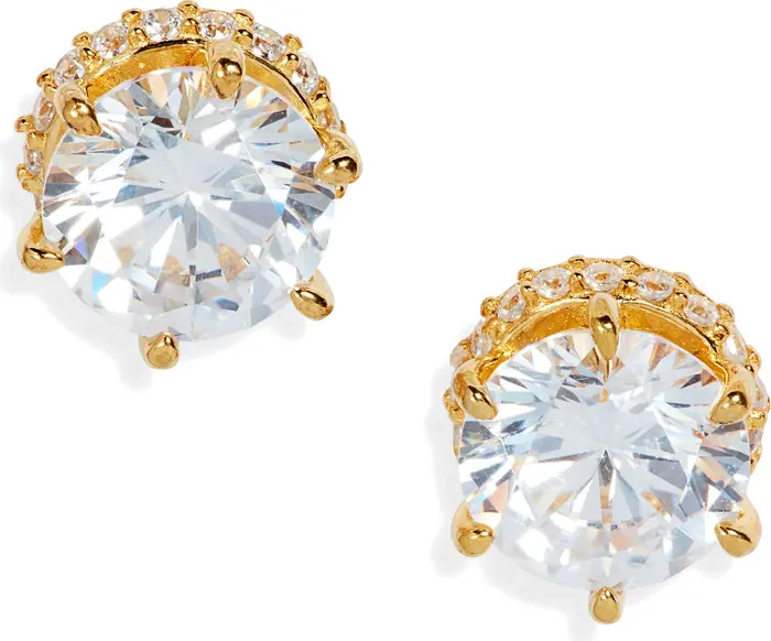 Nordstrom 2ct tw Halo Cubic Zirconia Sterling Silver Stud Earrings | Nordstrom | Nordstrom