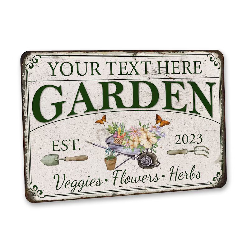 Personalized Garden Sign Veggie Garden, Flower Garden, Herb Garden, Patio Decor Porch Decor, Gift... | Etsy (US)