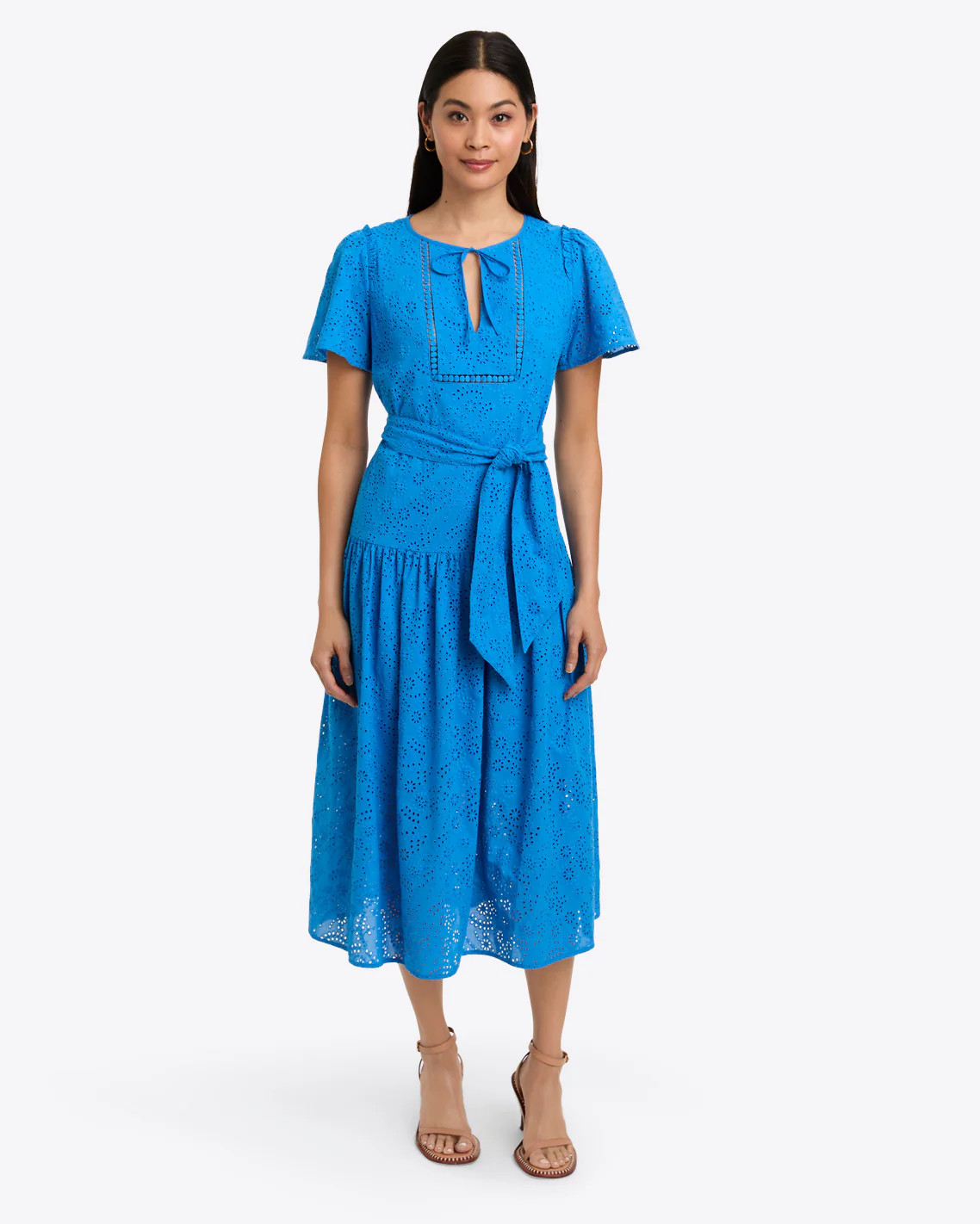 Mia Midi Dress in Eyelet | Draper James (US)