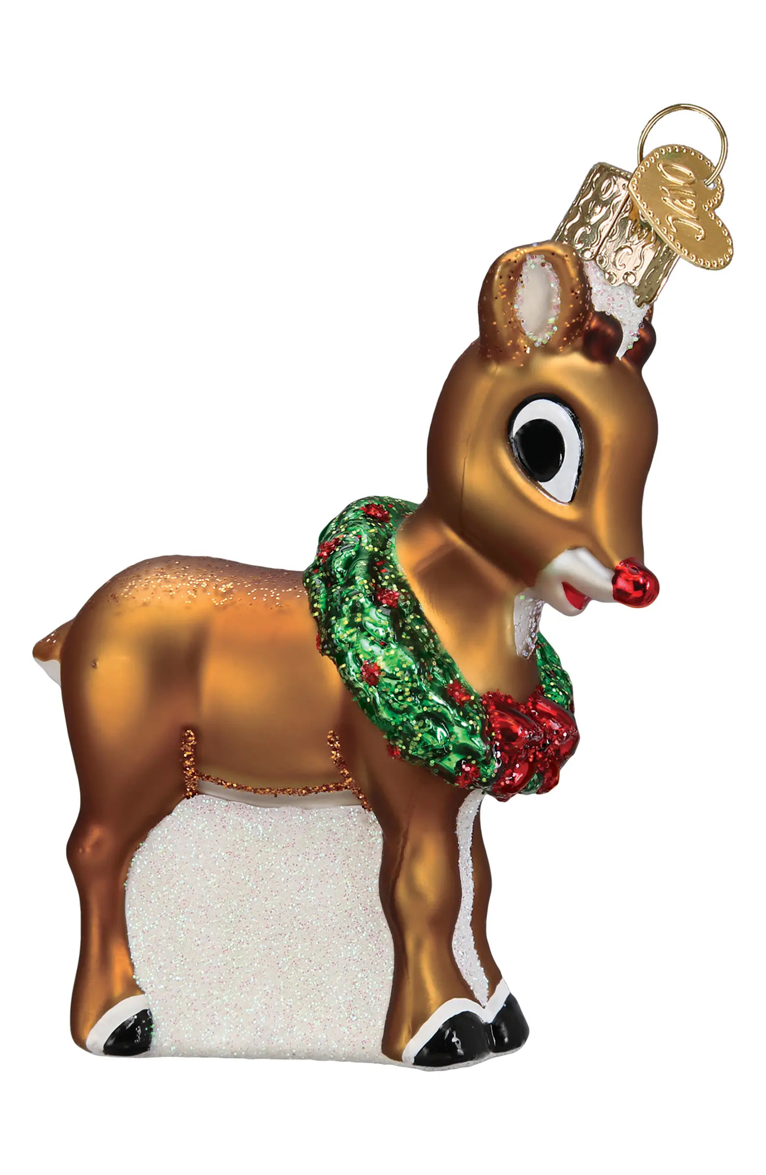 Rudolph the Red Nose Reindeer Glass Ornament | Nordstrom