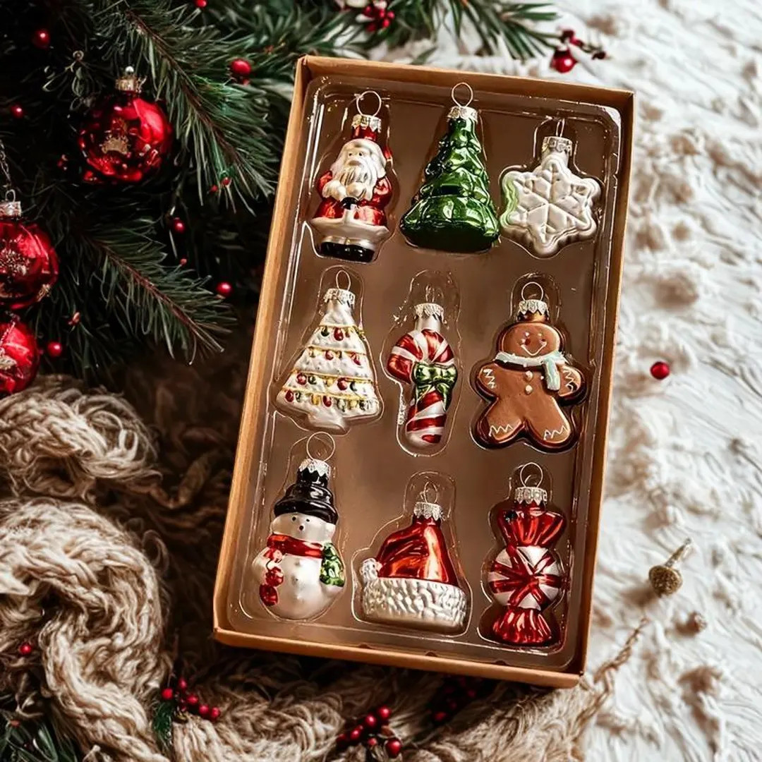 Vintage Blown Glass Christmas Ornaments Set of – Retro Mercury Glass Santa Snowman Tree Gingerb... | Etsy (US)