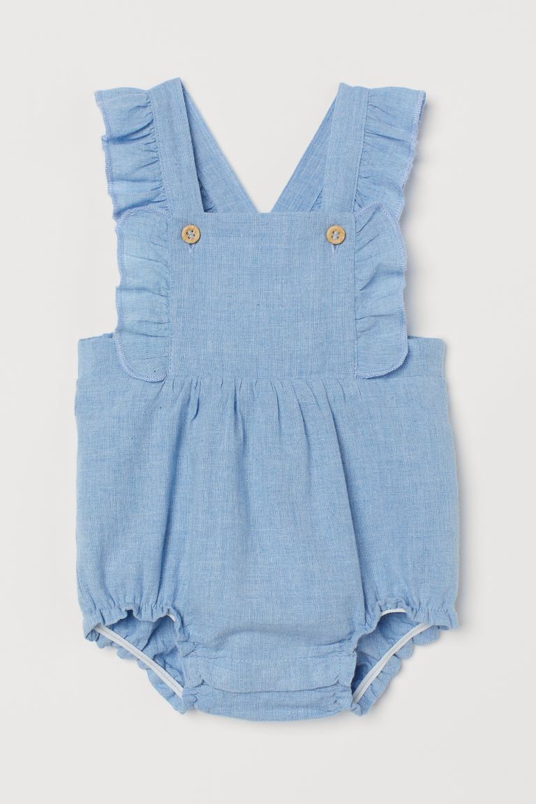 Ruffle-trimmed Overall Shorts | H&M (US)