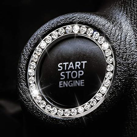 Bling Car Decor Crystal Rhinestone Car Bling Ring Emblem Sticker, Bling Car Accessories for Women, P | Amazon (US)