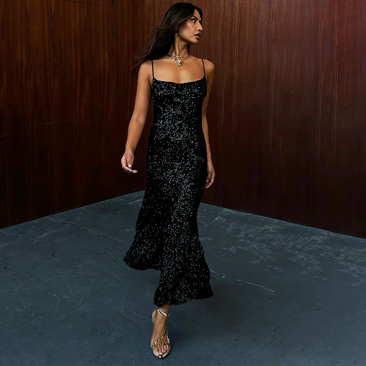Black Sequin Mya Dress | Never Fully Dressed US
