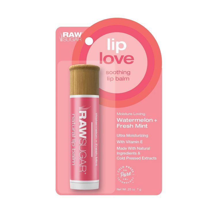 Raw Sugar Moisture Loving Lip Balm + Lip Scrub - Watermelon + Fresh Mint - 0.25oz/2pk | Target