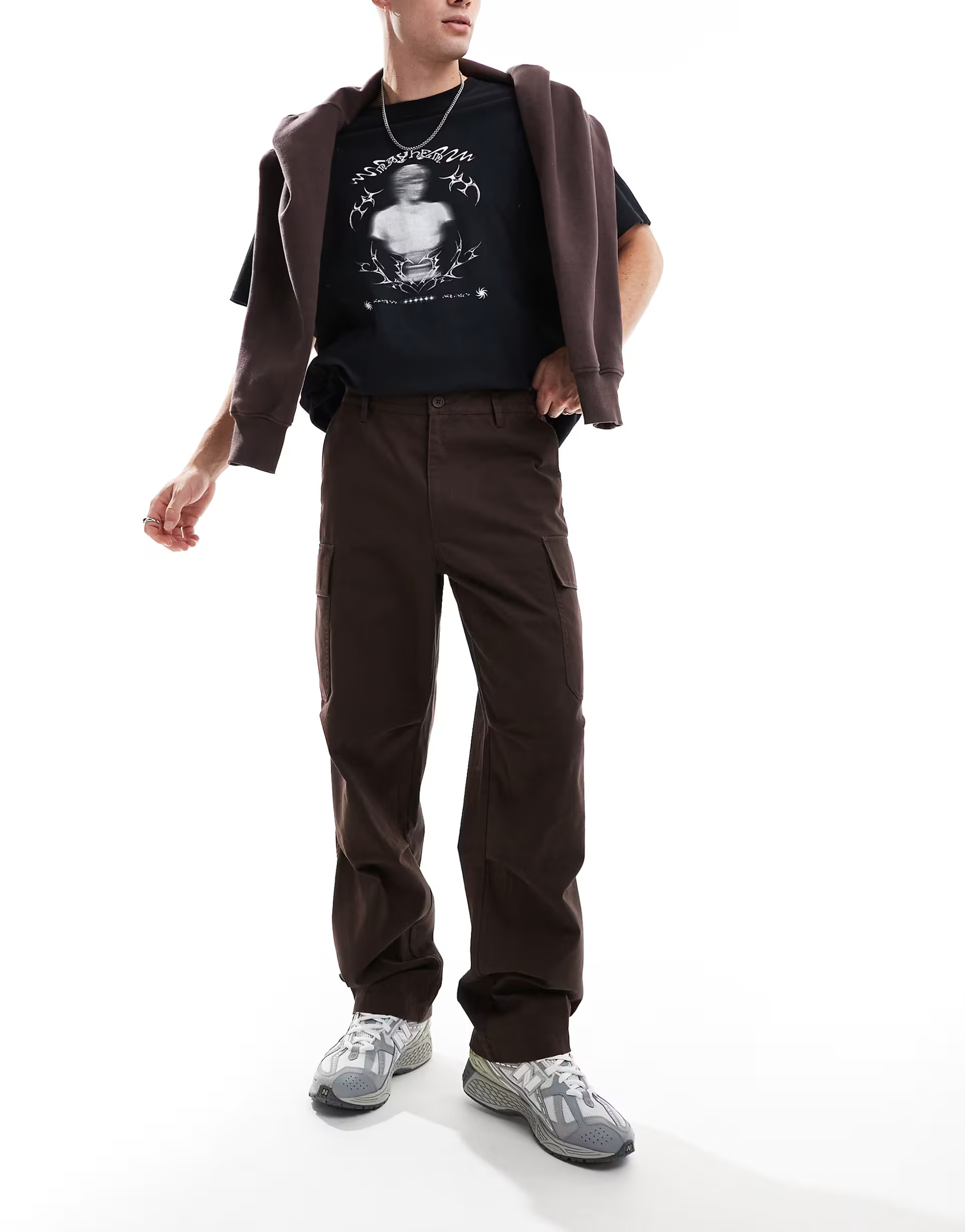 ASOS DESIGN baggy cargo pants in brown | ASOS (Global)