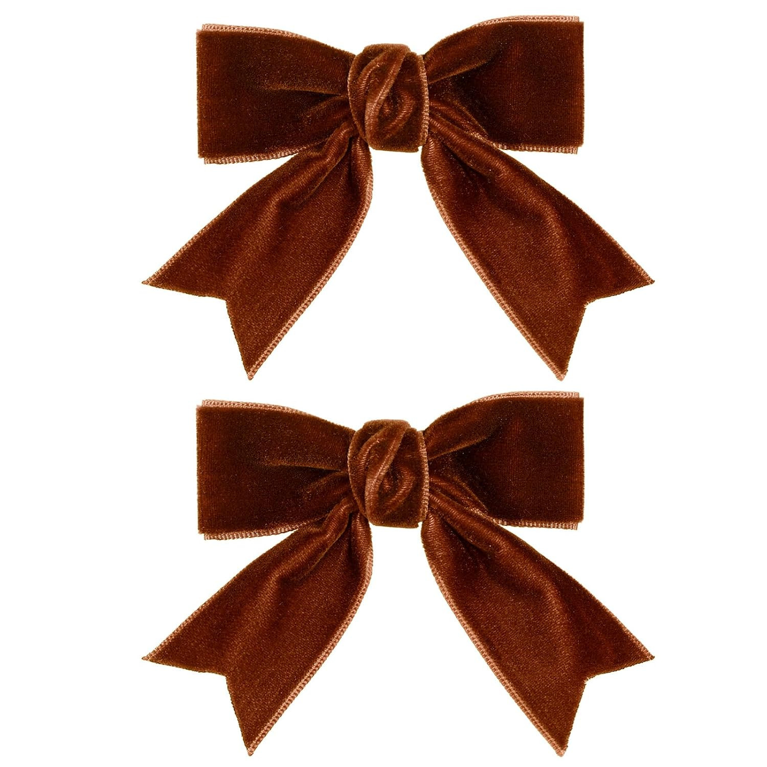 2pcs Brown Velvet Ribbon Hair Bows Clips for Girls Kids 3in Small Cute Soft Fall Velvet Alligator Barrettes Hairpins Everyday Give Thanks Dress Outfit Decoration Accessories Gift | Amazon (US)