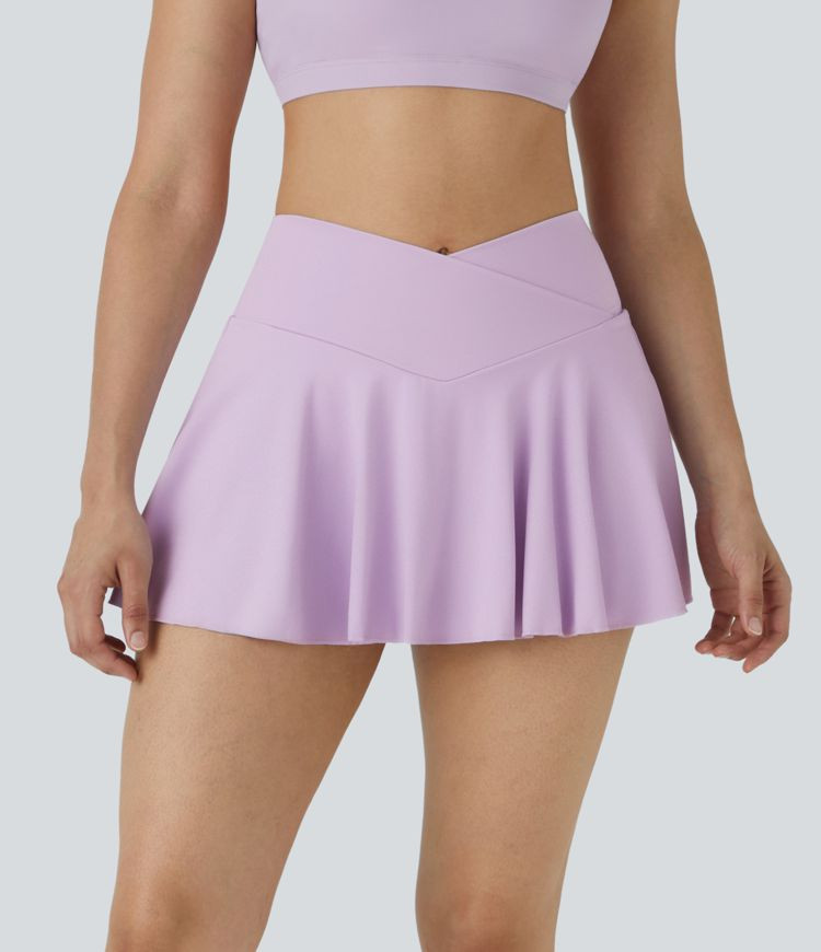 Women’s Softlyzero™ Airy Comfy High Waisted Crossover 2-in-1 Side Pocket Flare Cool Touch Ten... | HALARA