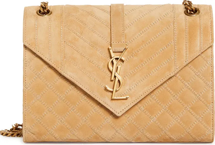 Saint Laurent Medium Monogramme Quilted Suede Shoulder Bag | Nordstrom | Nordstrom