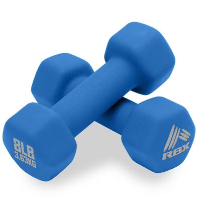 RBX Weights Dumbbells Set - Neoprene Arm Weights with Non-Slip Grip, Training, Workout for Home or Gym, Anti-Roll, Malibu Blue | Target