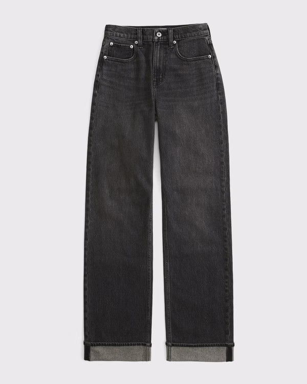 Women's High Rise 90s Relaxed Cuffed Hem Jean | Women's New Arrivals | Abercrombie.com | Abercrombie & Fitch (US)