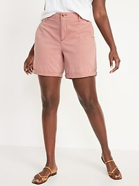 High-Waisted OGC Chino Shorts for Women -- 7-inch inseam | Old Navy (US)