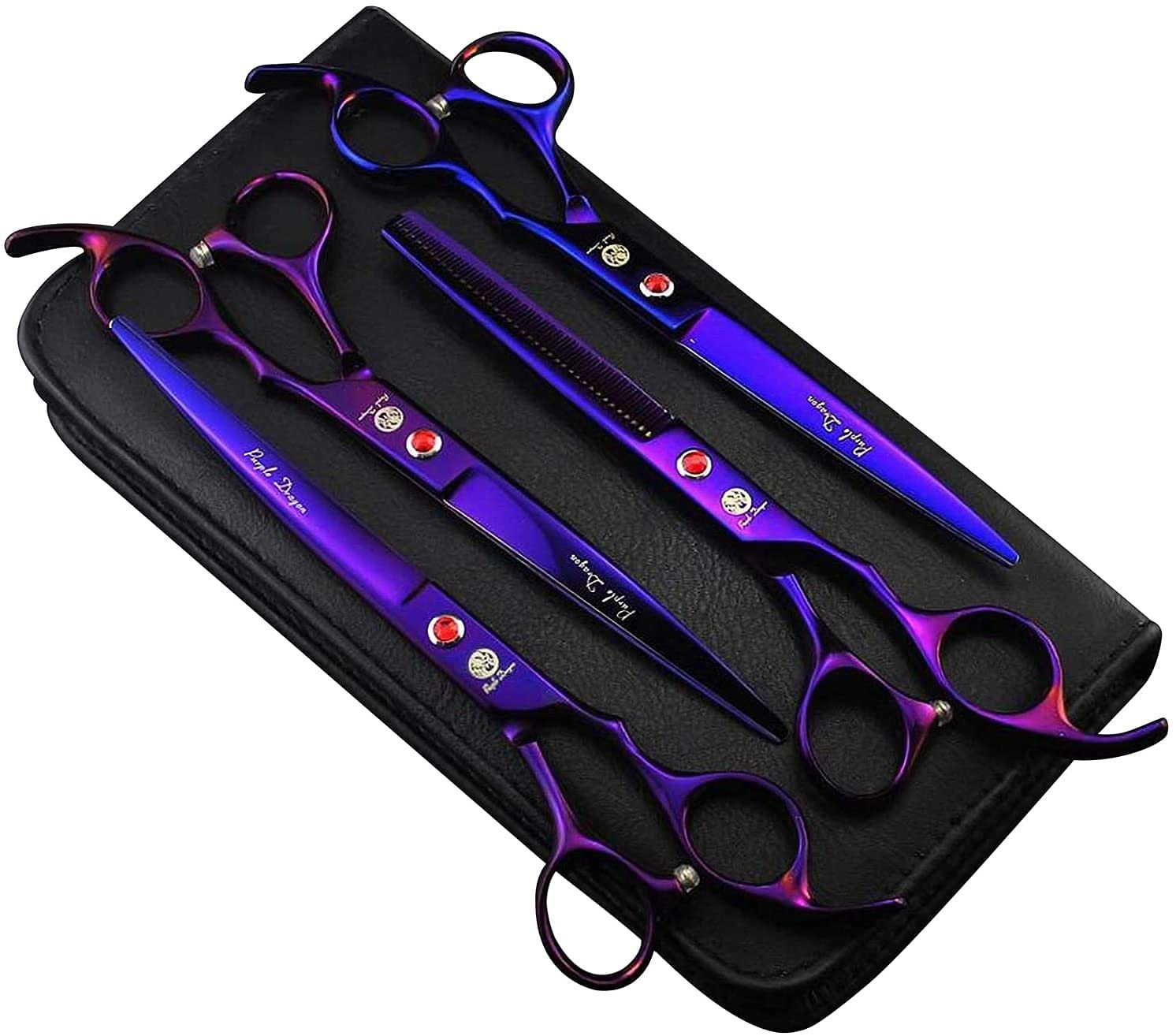 Purple Dragon Professional 7.0 inch 4PCS Pet Grooming Scissors Kit Japan Premium Steel Straight &... | Amazon (US)
