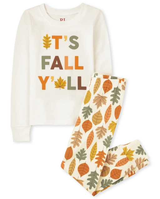Unisex Kids Matching Family Long Sleeve Fall 'It's Fall Y'all' Snug Fit Cotton Pajamas | The Chil... | The Children's Place