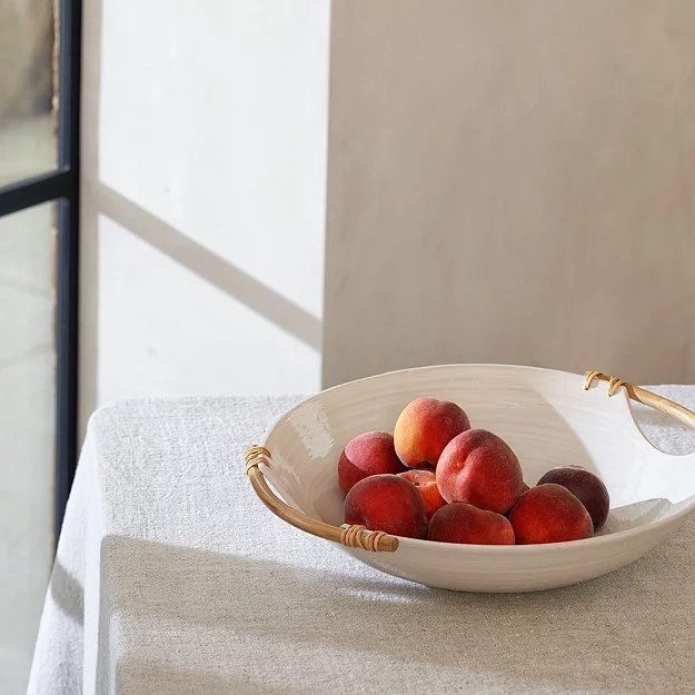 Lacquered Bamboo Shallow Bowl | The White Company UK & ROW