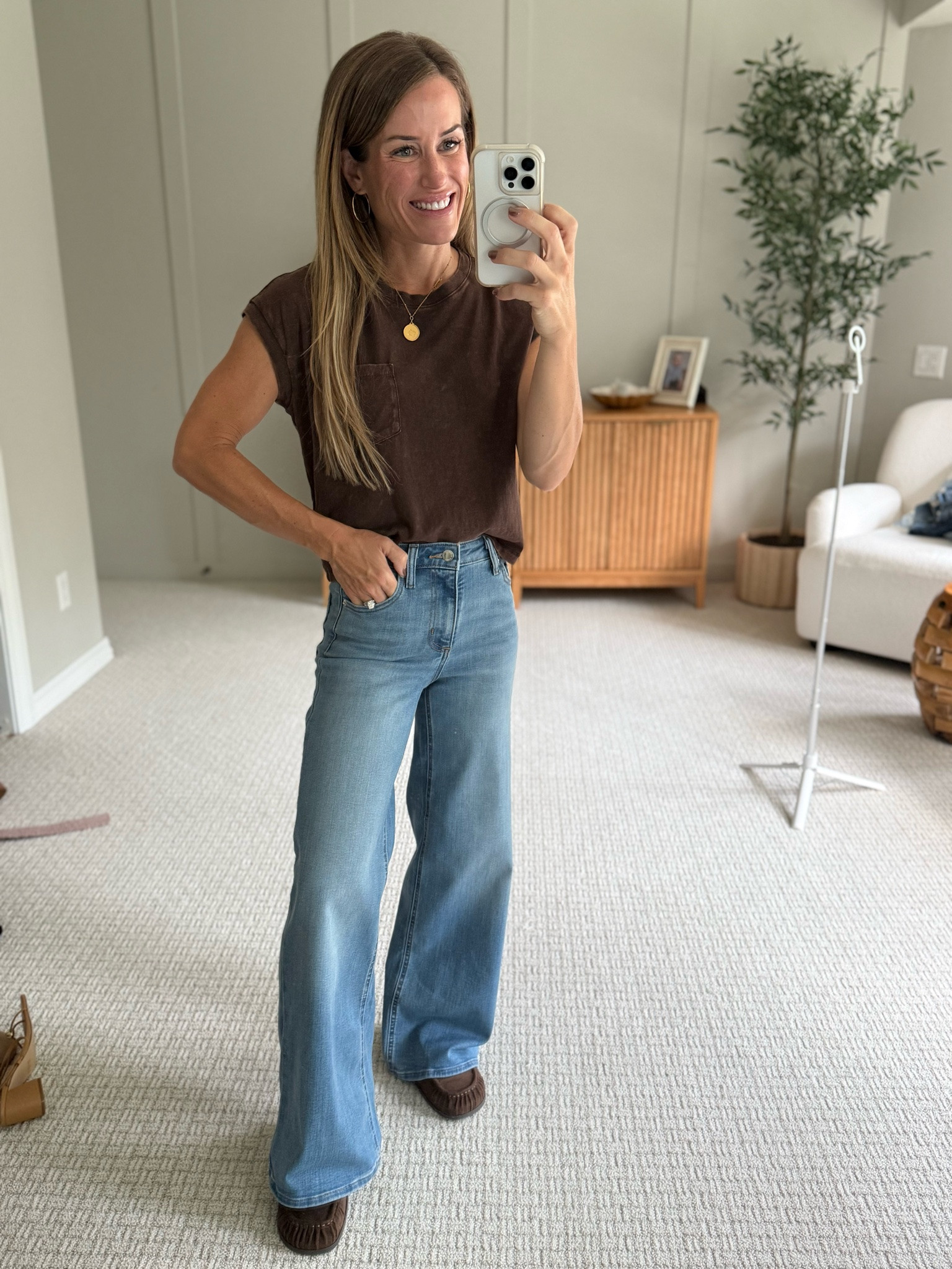Wide leg jeans for just $28?! Yes please! Wearing size 0, short. 
Fall outfits women 
Concert outfit ideas
Travel outfits
Date night outfit
Country concert outfits

#LTKootd #LTKgrwm #LTKmomlife